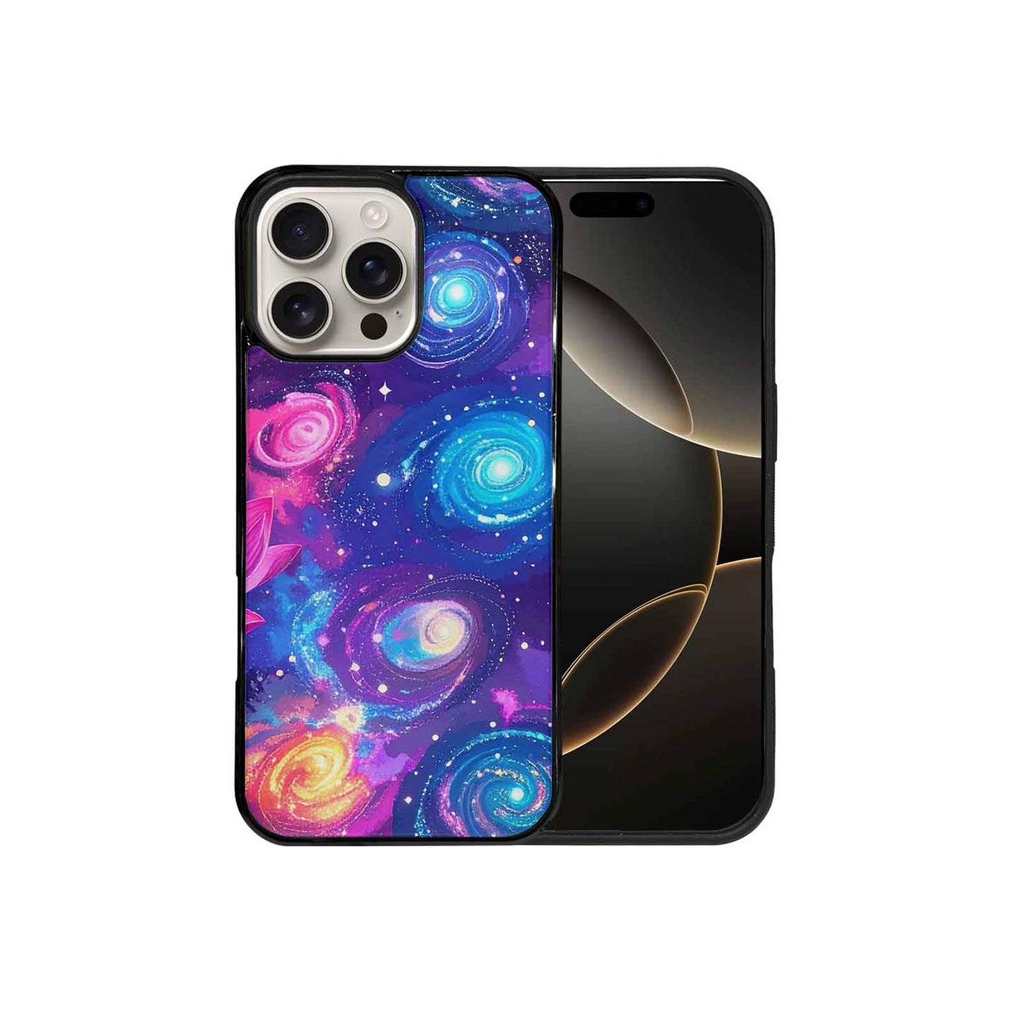 iPhone 16 Pro Max Case — Lotus Galaxy Art Seamless Pattern Vibrant, Custom Art Phone Cover