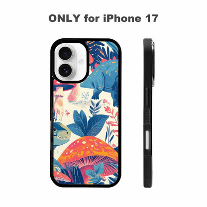 iPhone 17 Case — Vintage Dinosaurs Mushroom Retro Vintage, Personalized Phone Case