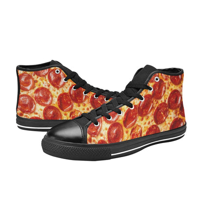 KIDS' Pepperoni Pizza High Top Canvas Surreal Shoes