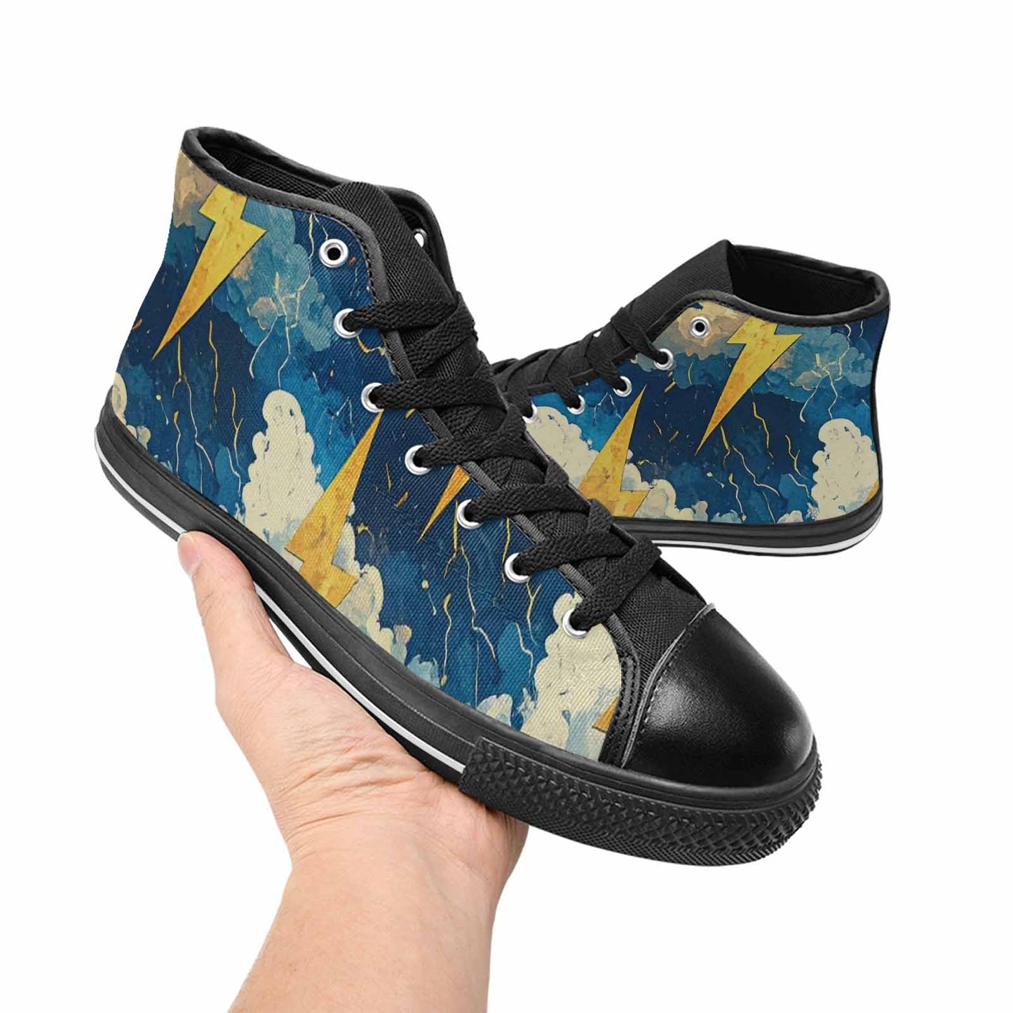 WOMEN'S Lightning Bolt High Top Canvas Y2K Sneakers