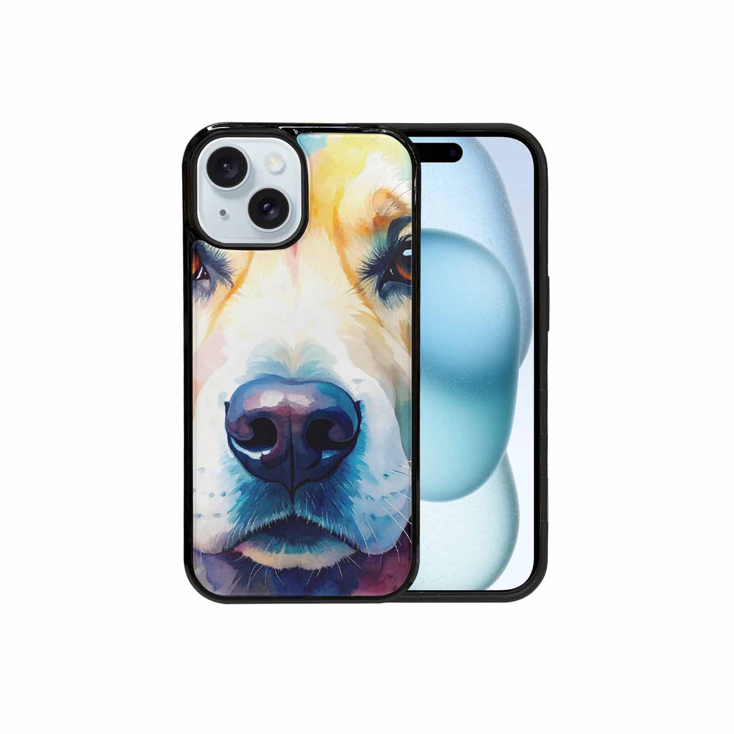 iPhone 15 Case — Golden Retriever Watercolor Art Pattern, Custom Designed Case Cover