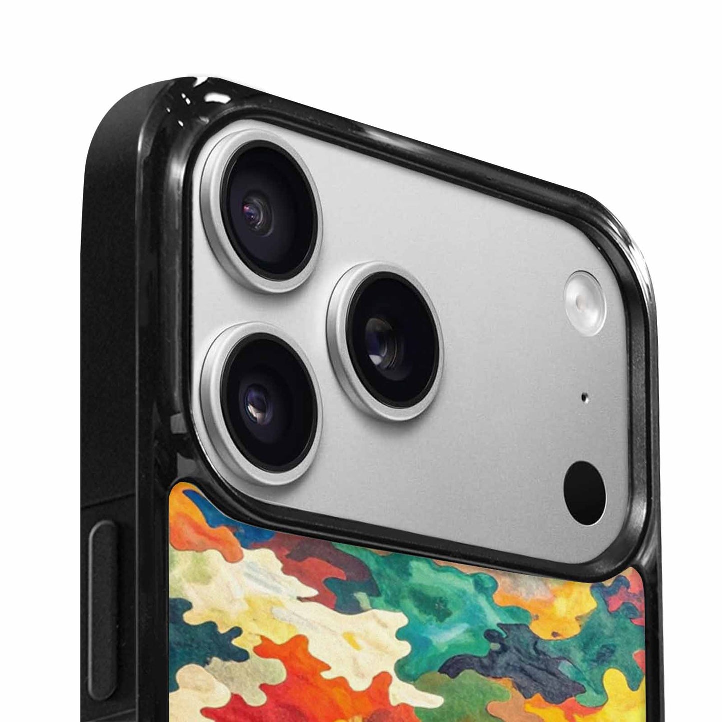 iPhone 17 Pro Case — Camo Patches Full Color Vibrant Camo, Custom Designed Case Cover
