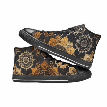 WOMEN'S Mandala High Top Canvas Vibrant Chaos Shoes