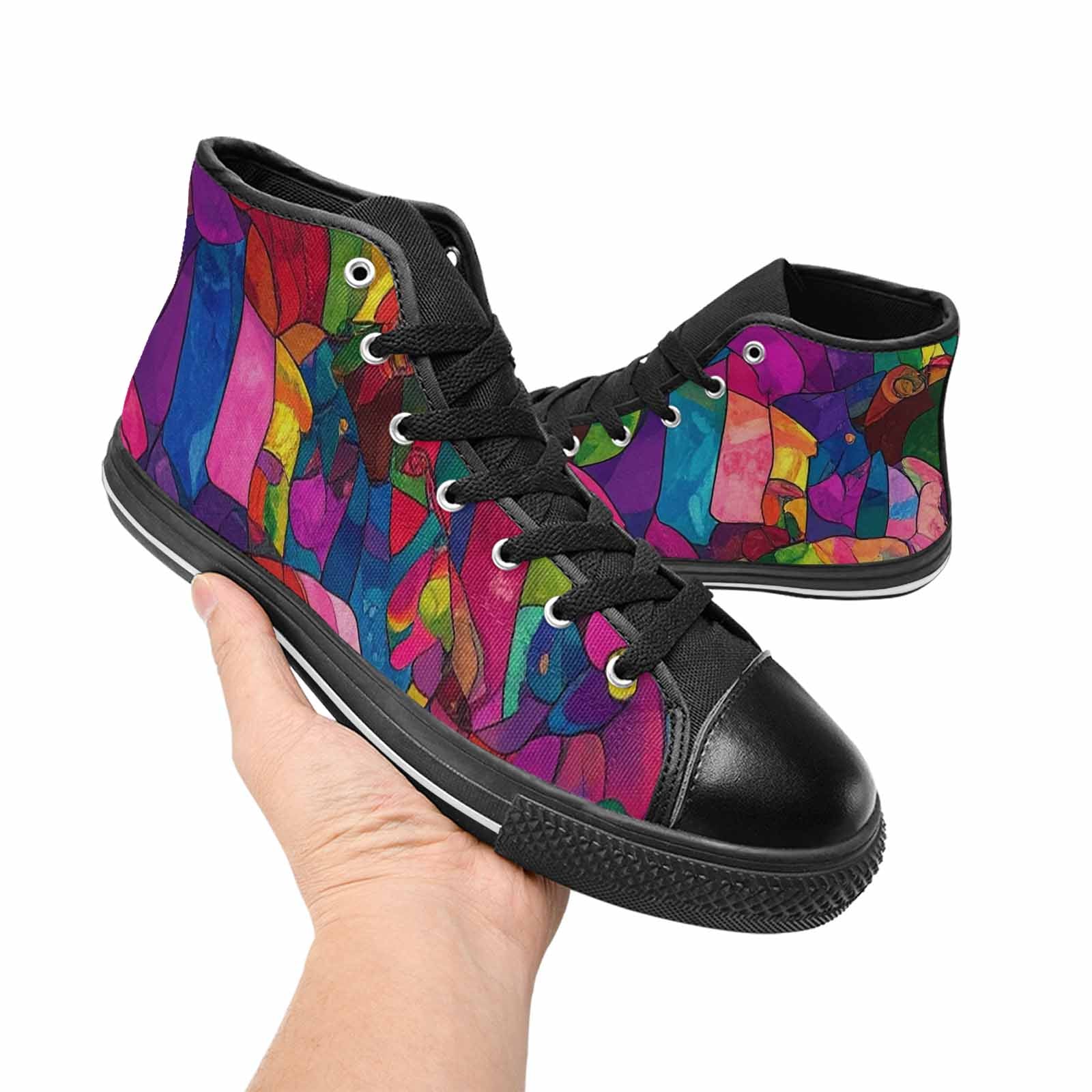MEN'S Polysexual Flag Color High Top Canvas Neon Fantasy Custom Sneakers
