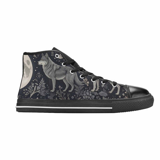 WOMEN'S Wolves Everywhere Collage High Top Canvas Cottagecore Shoes