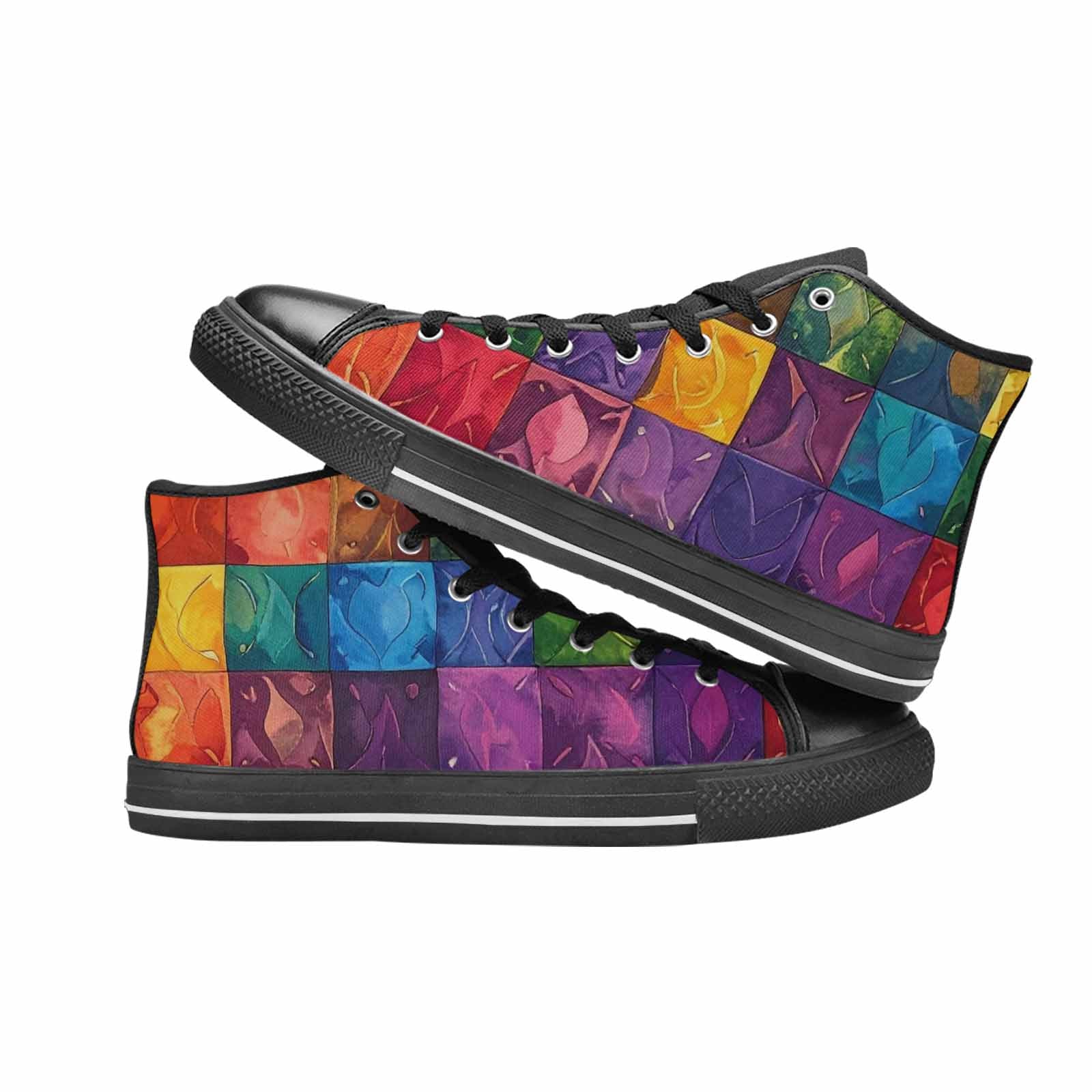 MEN'S Rainbow Pride Flag High Top Canvas Y2K Sneakers