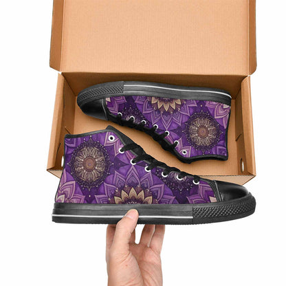 MEN'S Mandala High Top Canvas Wallpaper Art Sneakers