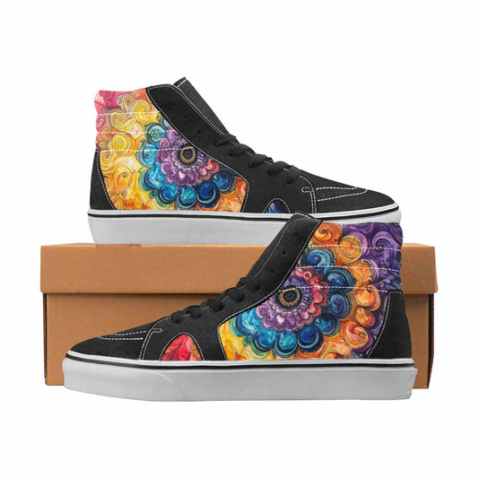 WOMEN'S Tie Dye High Top Canvas Original Design Dreamcore All Over Print Shoes