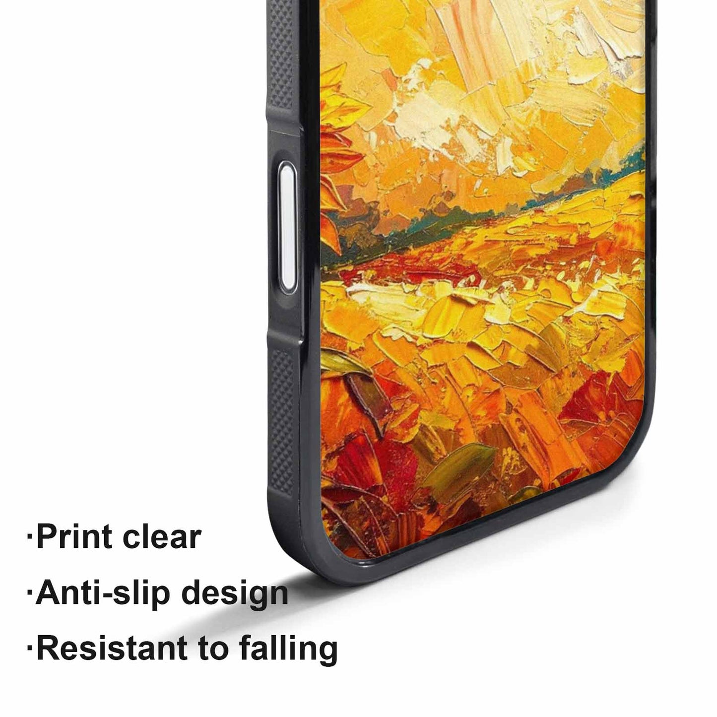 iPhone 17 Pro Max Case — Impressionist Sunflower Brushstroke Pattern Floral, Custom Print Case Cover