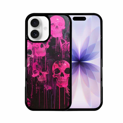 iPhone 17 Case — Skeletons Neon Pink Glowskelet Original Art, Custom Art Phone Cover