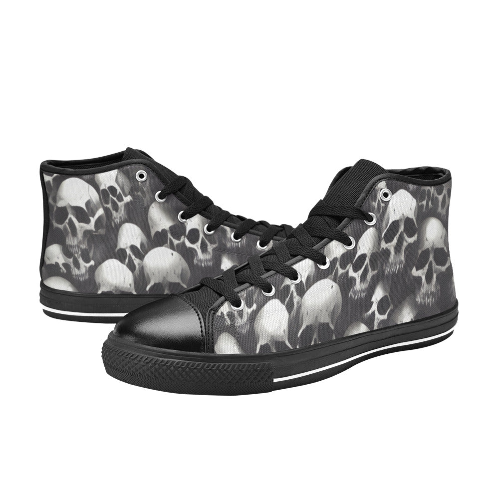 WOMEN'S Cc Skull Art High Top Canvas Cottagecore Custom Sneakers