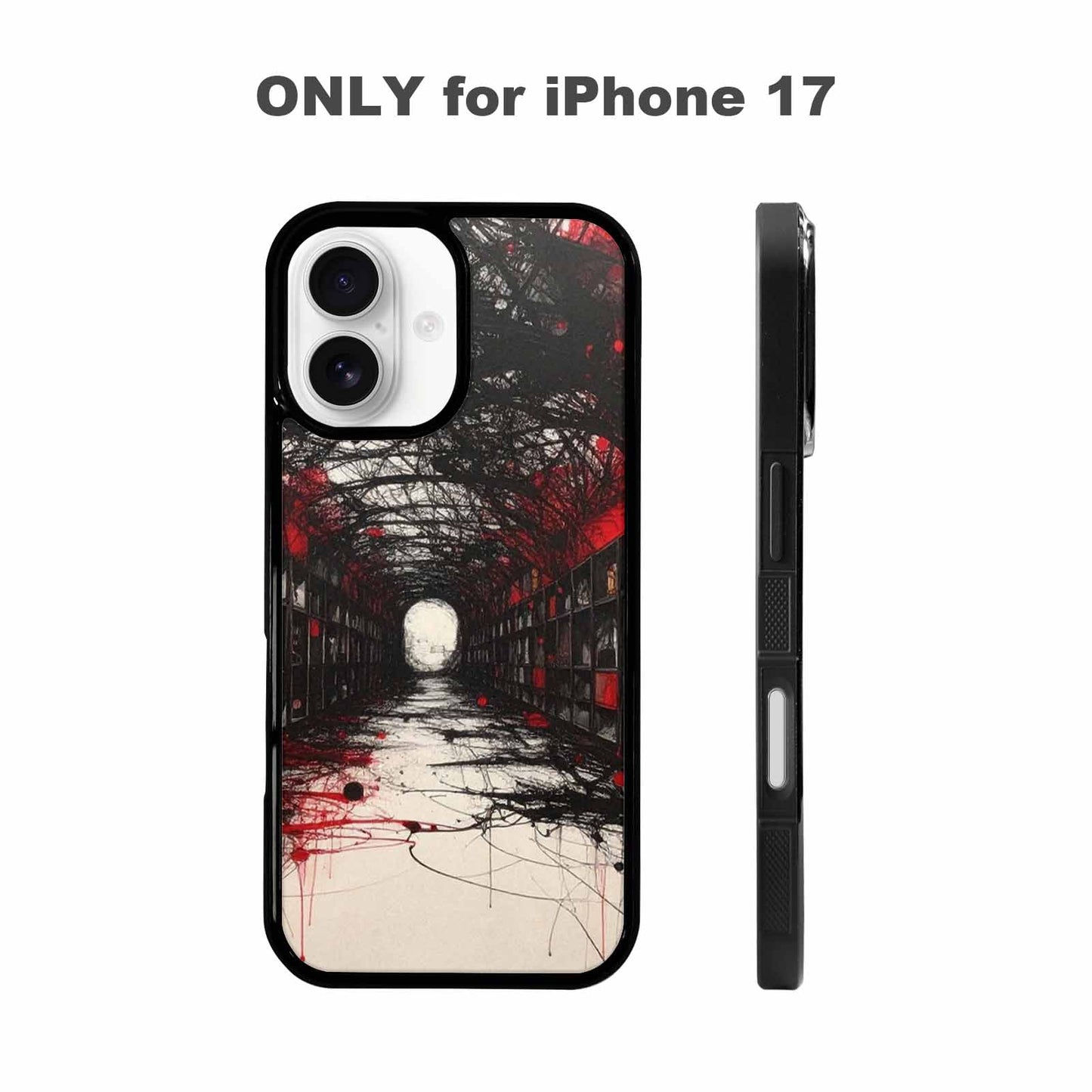 iPhone 17 Case — Black &amp; Red Ink Galaxy Space, Unique Phone Case Design