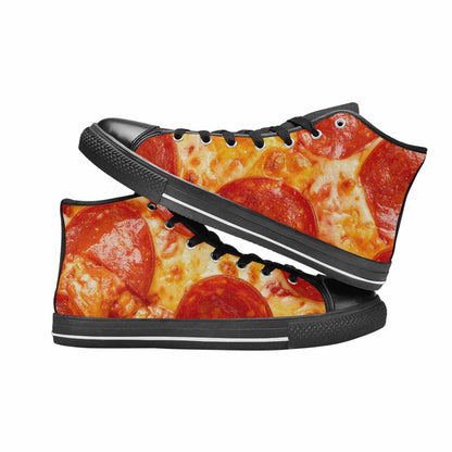 WOMEN'S Pepperoni Pizza Print High Top Canvas Dreamcore Sneakers