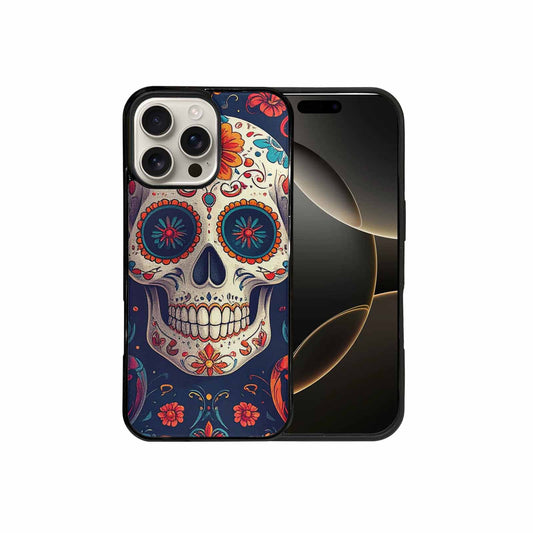 iPhone 16 Pro Max Case — Day Dead Sugar Skull Art 100s, Custom Made Phone Cover