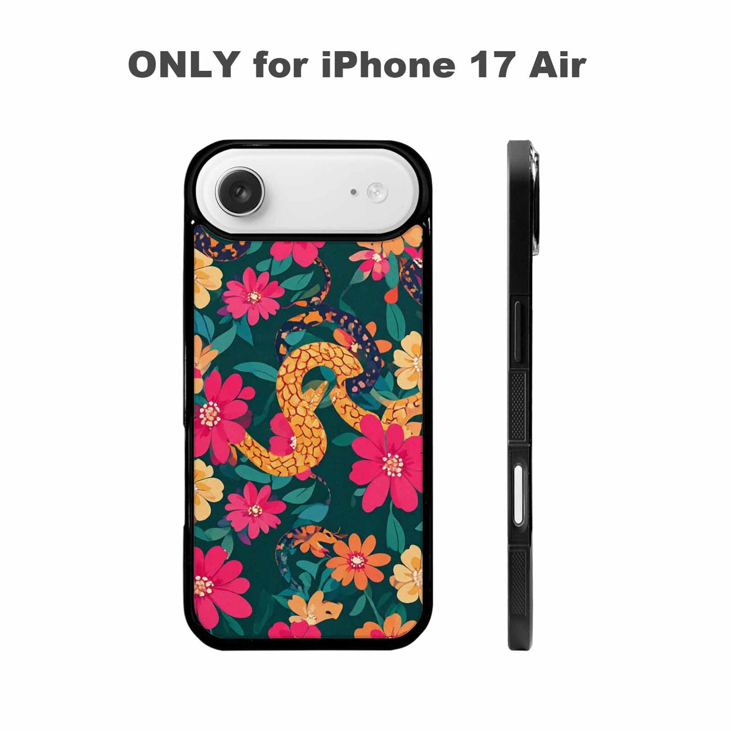 iPhone 17 Air Case — Floral Snake Print Floral, Custom Designed Case Cover