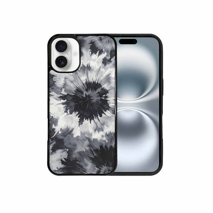 iPhone 16 Plus Case — Tie Dye Black And Gray Blended, Custom Printed Phone Case