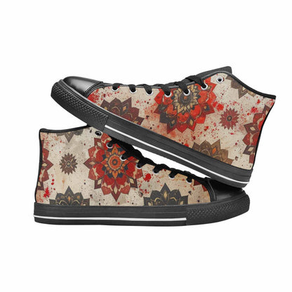WOMEN'S Mandala High Top Canvas Vivid Custom Sneakers