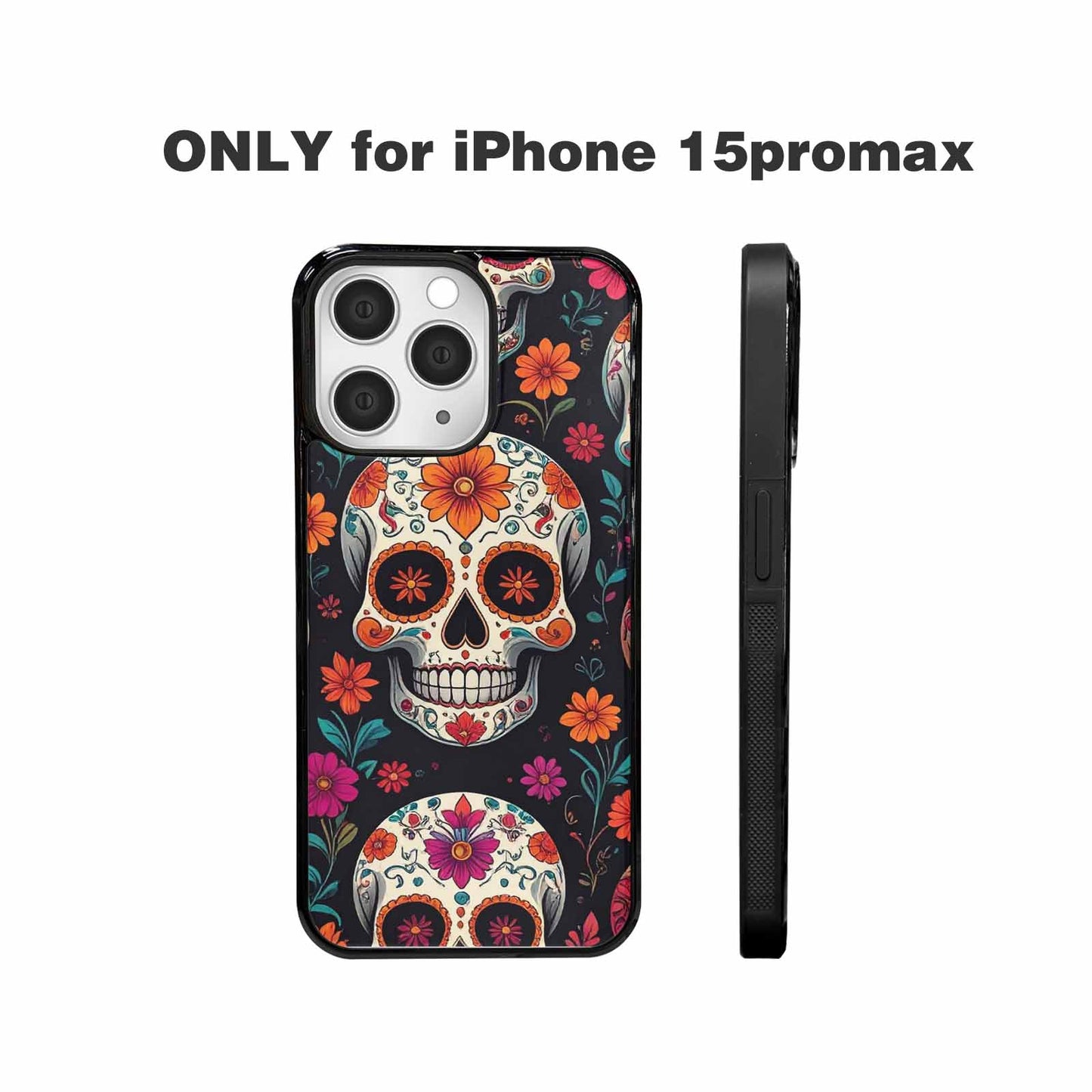 iPhone 15 Pro Max Case — Dia De Los Muertos Sugar Skull, Custom Phone Case