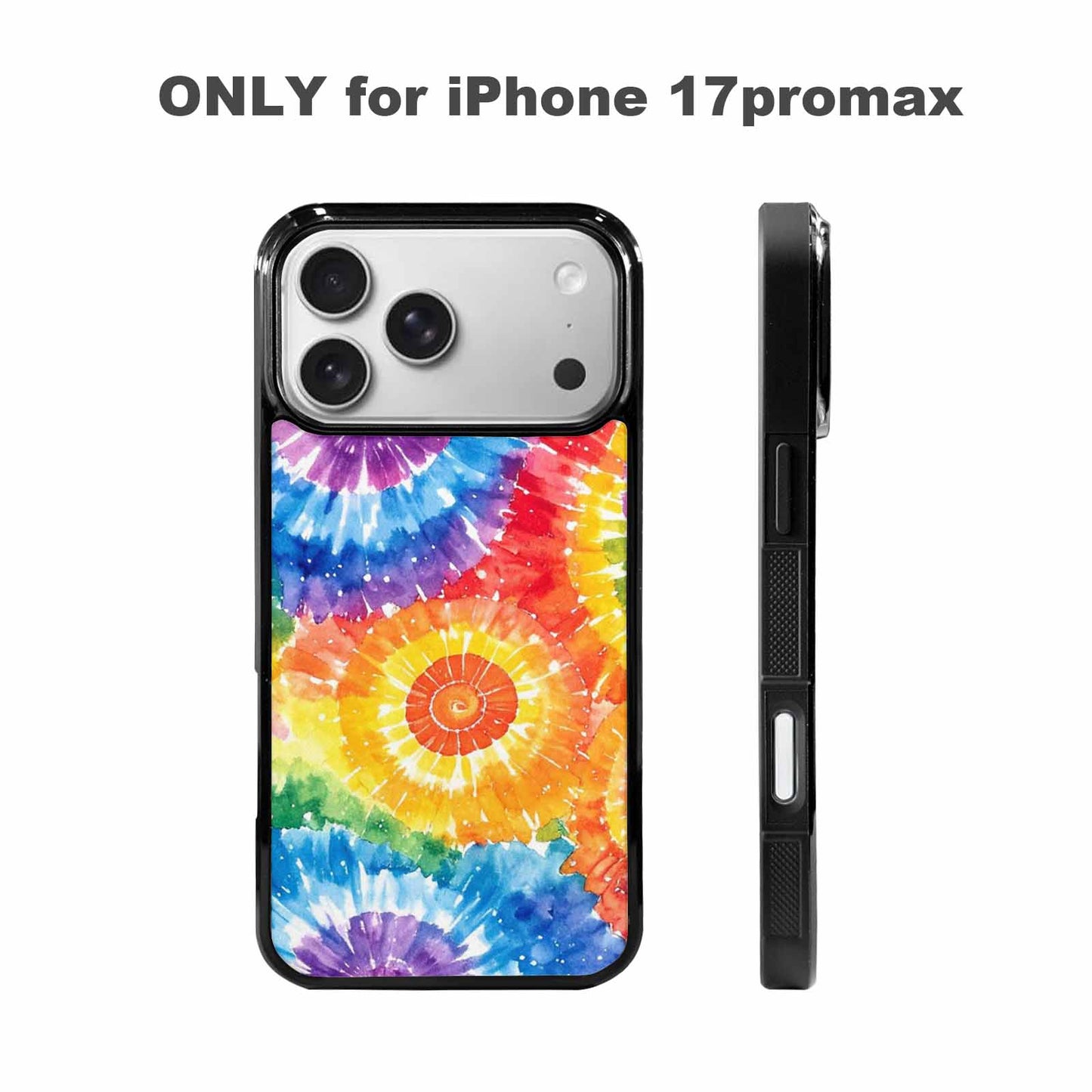 iPhone 17 Pro Max Case — Tie Dye Spiral Rainbow Tie Dye, Personalized Phone Case