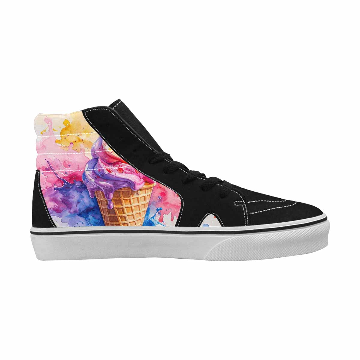 MEN'S Melting Icecream Collage High Top Canvas Y2K Custom Shoes