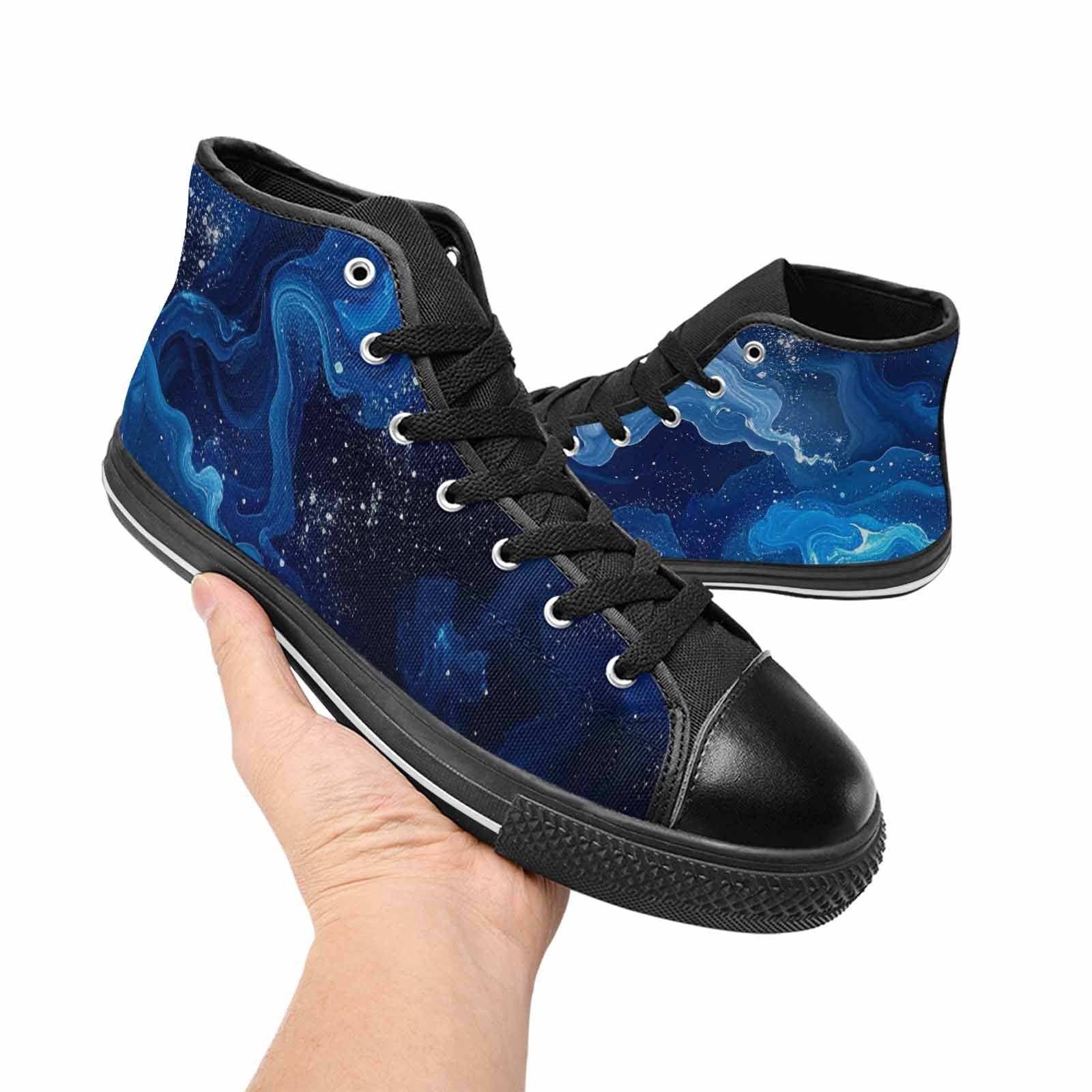 MEN'S Galaxy Art - High Top Canvas Wallpaper Art Custom Sneakers