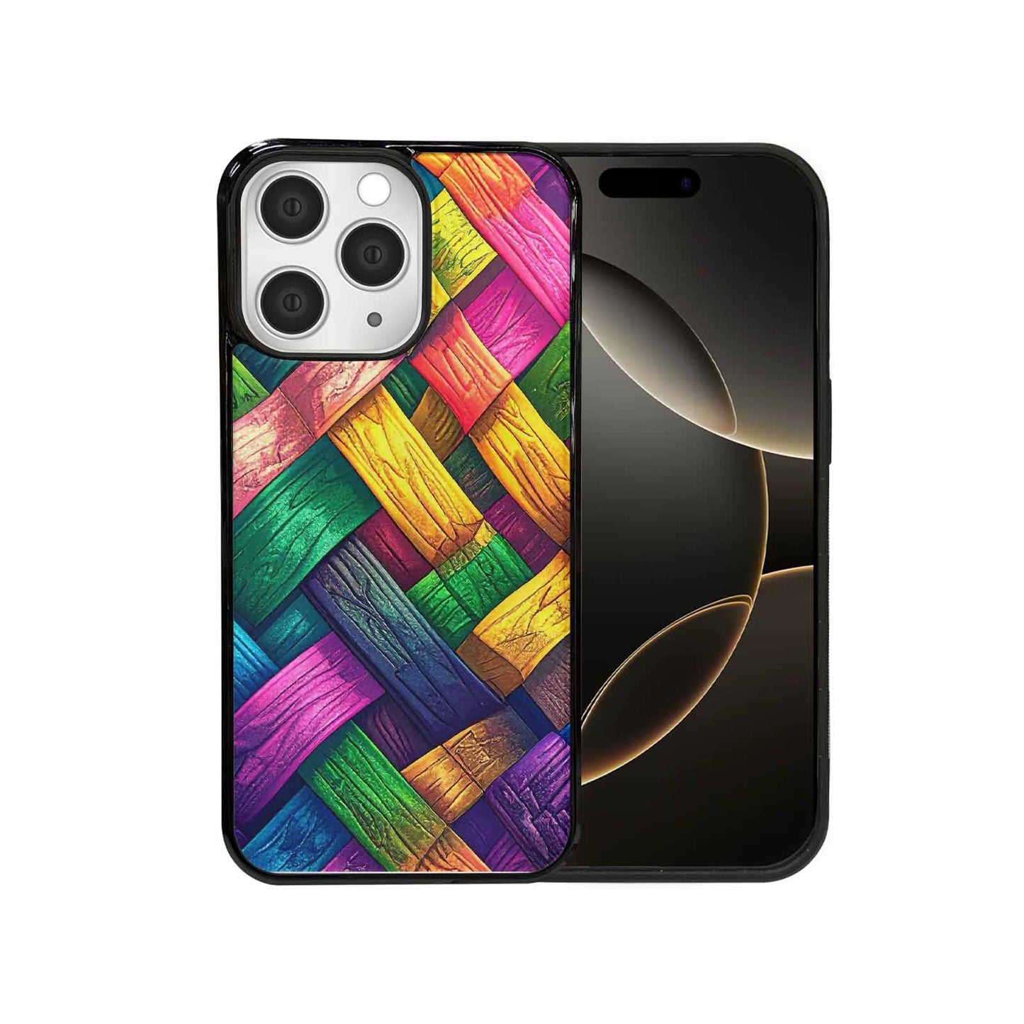 iPhone 15 Pro Max Case — Polysexual Flag Color Theme Small Rainbow, Custom Print Case Cover