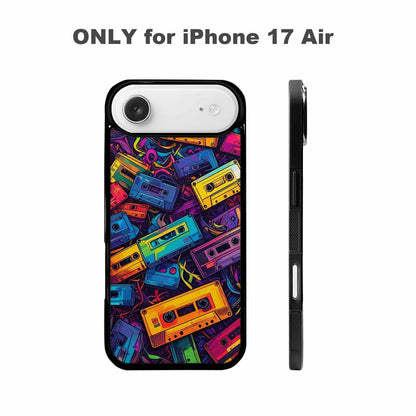 iPhone 17 Air Case — Retro Cassette Tape Pattern Hundreds Retro, Unique Phone Case Design
