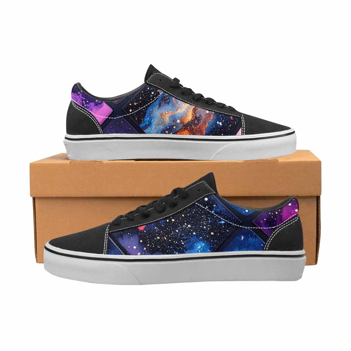 WOMEN'S Galaxy Stars Nebula Canvas Lace-Up Aesthetic Custom Shoes
