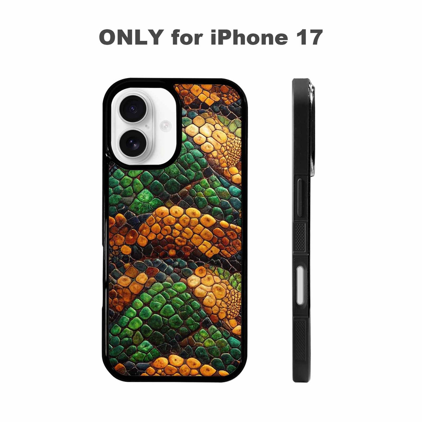iPhone 17 Case — Small Snake Skin Reptile Original Art, Custom Printed Phone Case