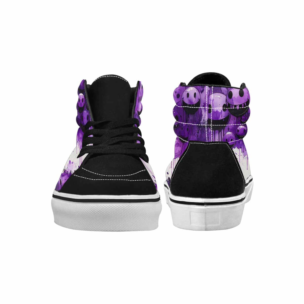 MEN'S Melting Moon Smiley High Top Canvas Surreal Shoes
