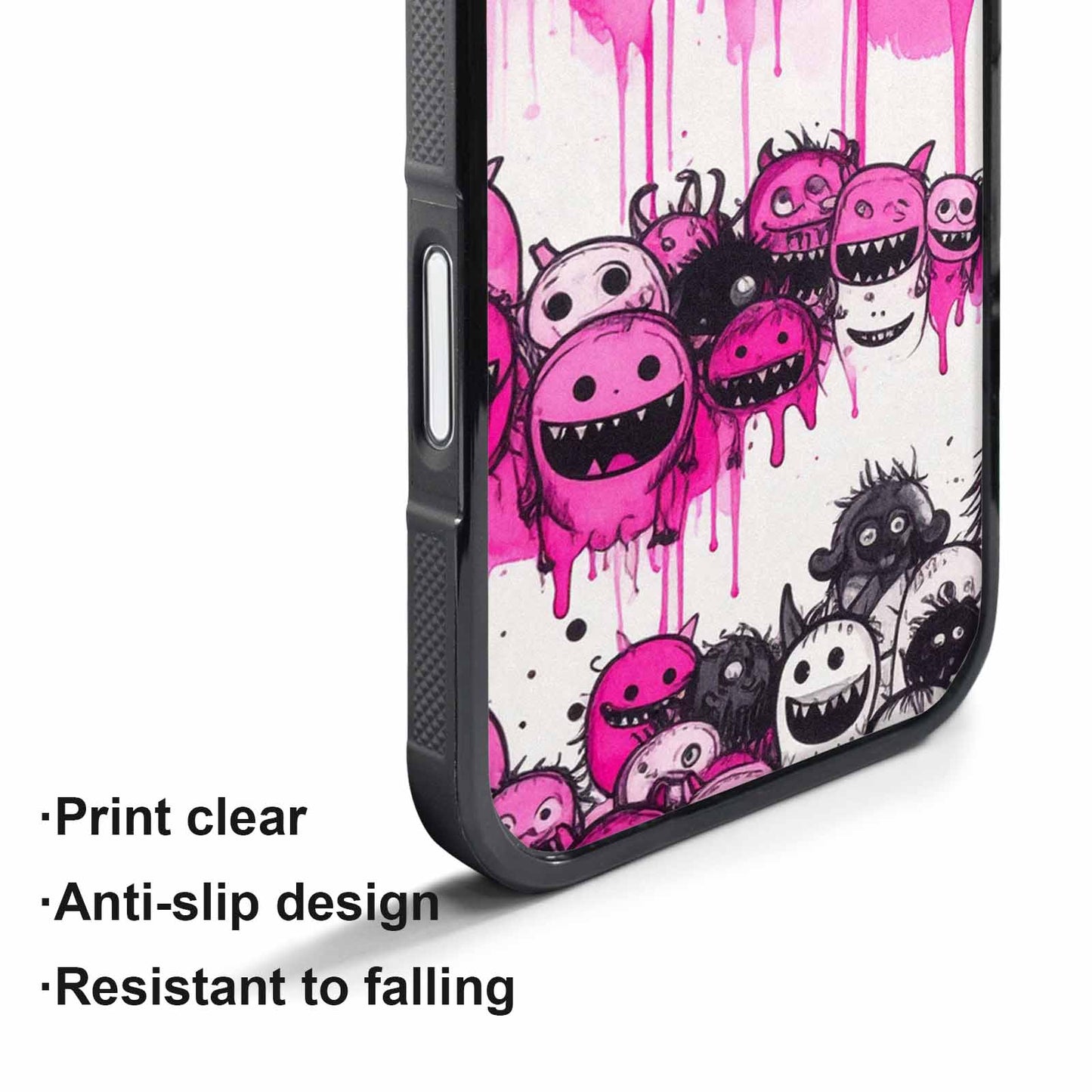 iPhone 17 Air Case — Black Pink Ink Monsters General Cartoon, Custom Phone Case