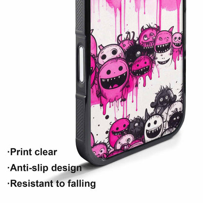 iPhone 17 Air Case — Black Pink Ink Monsters General Cartoon, Custom Phone Case