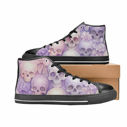 MEN'S Skulls - Pastel High Top Canvas Grunge Custom Sneakers