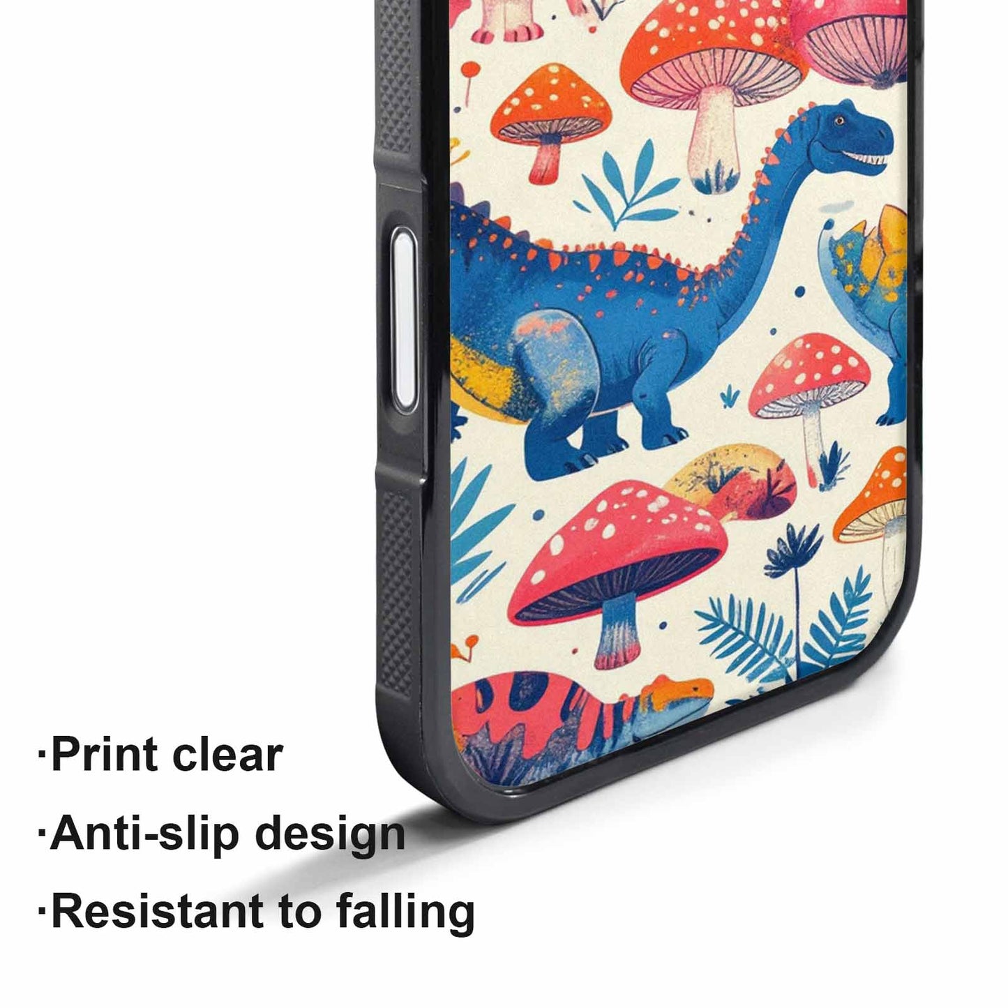 iPhone 17 Pro Max Case — Vintage Dinosaurs Mushroom Retro Vintage, Custom Designed Case Cover