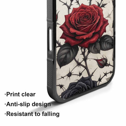 iPhone 17 Case — Small Black Gothic Rose Gothic Skulls, Personalized Phone Case
