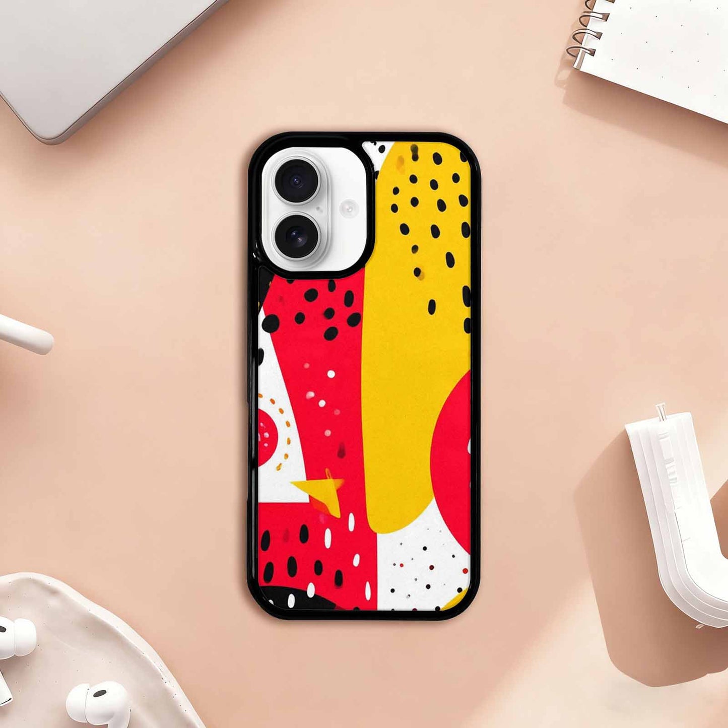 iPhone 17 Case — Memphis Art Pattern Retro Vintage, Customized Protective Case