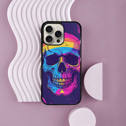 iPhone 16 Pro Max Case — Pride Flag Skulls Seamless Pattern Vibrant, Custom Phone Case