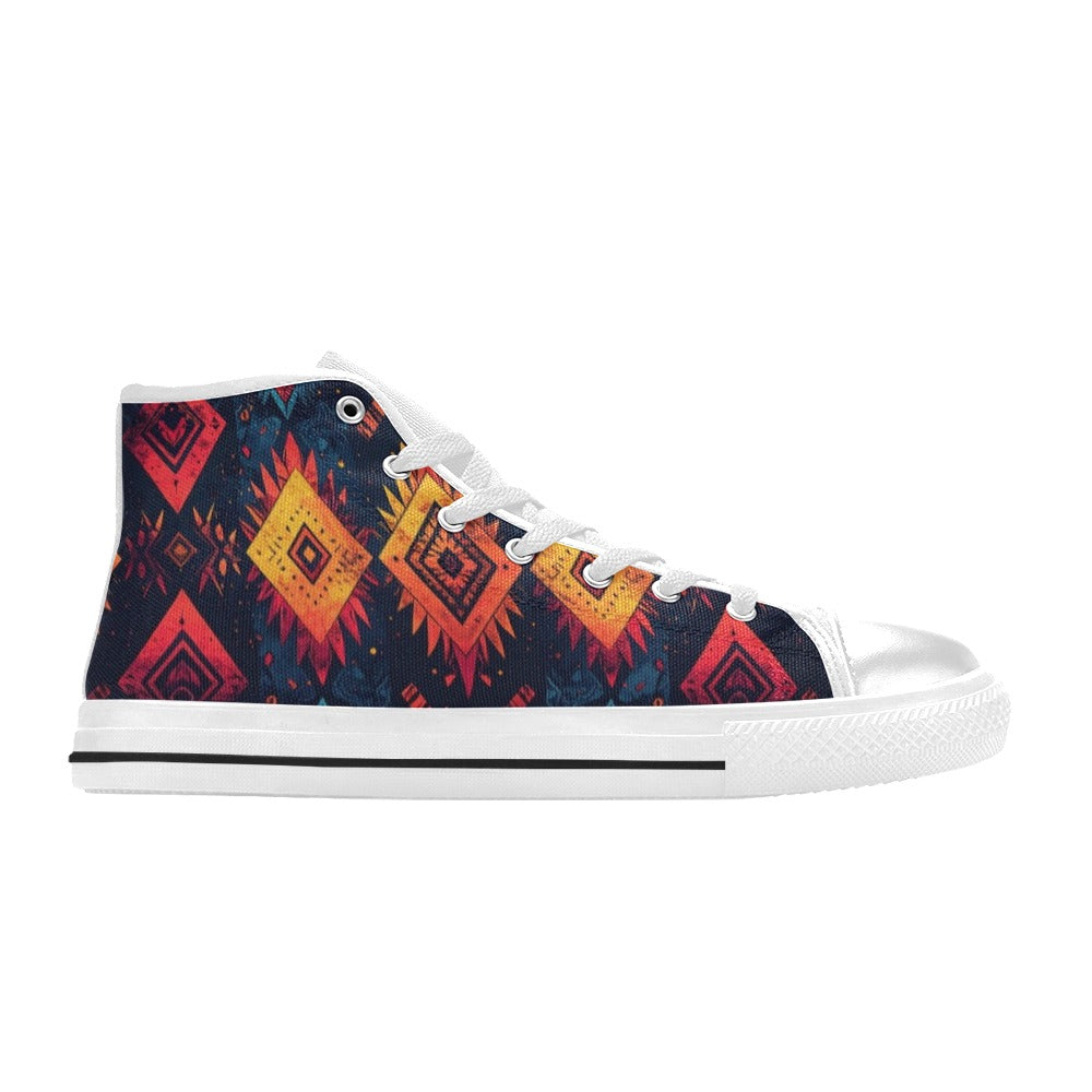 Wild Tribal Ripple 2 Men’s Classic High Top Canvas Shoes