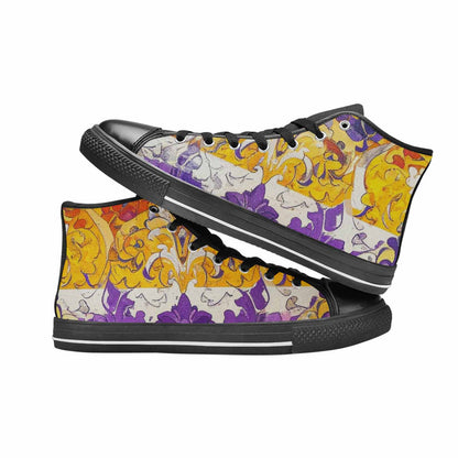 MEN'S Nonbinary Flag Color High Top Canvas Surreal Custom Sneakers