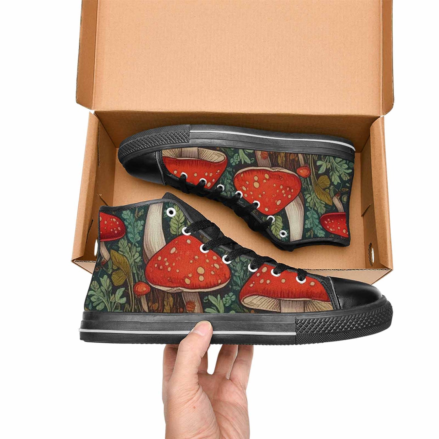 WOMEN'S Mushroom High Top Canvas Cottagecore Shoes