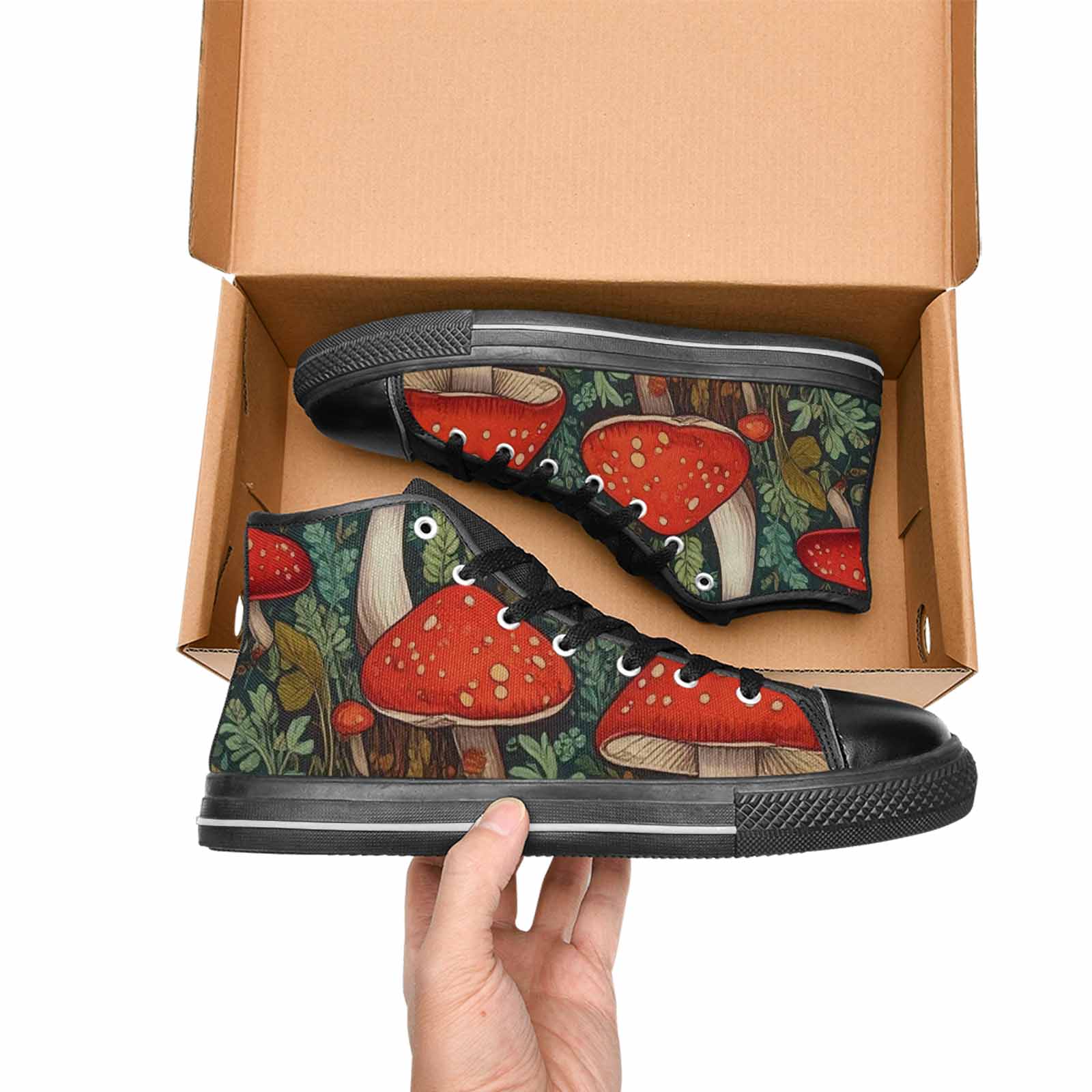 WOMEN'S Mushroom High Top Canvas Cottagecore Shoes