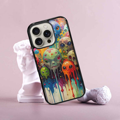 iPhone 16 Pro Case — Aliens Camomelting Aliens Patt E6l, Custom Print Case Cover