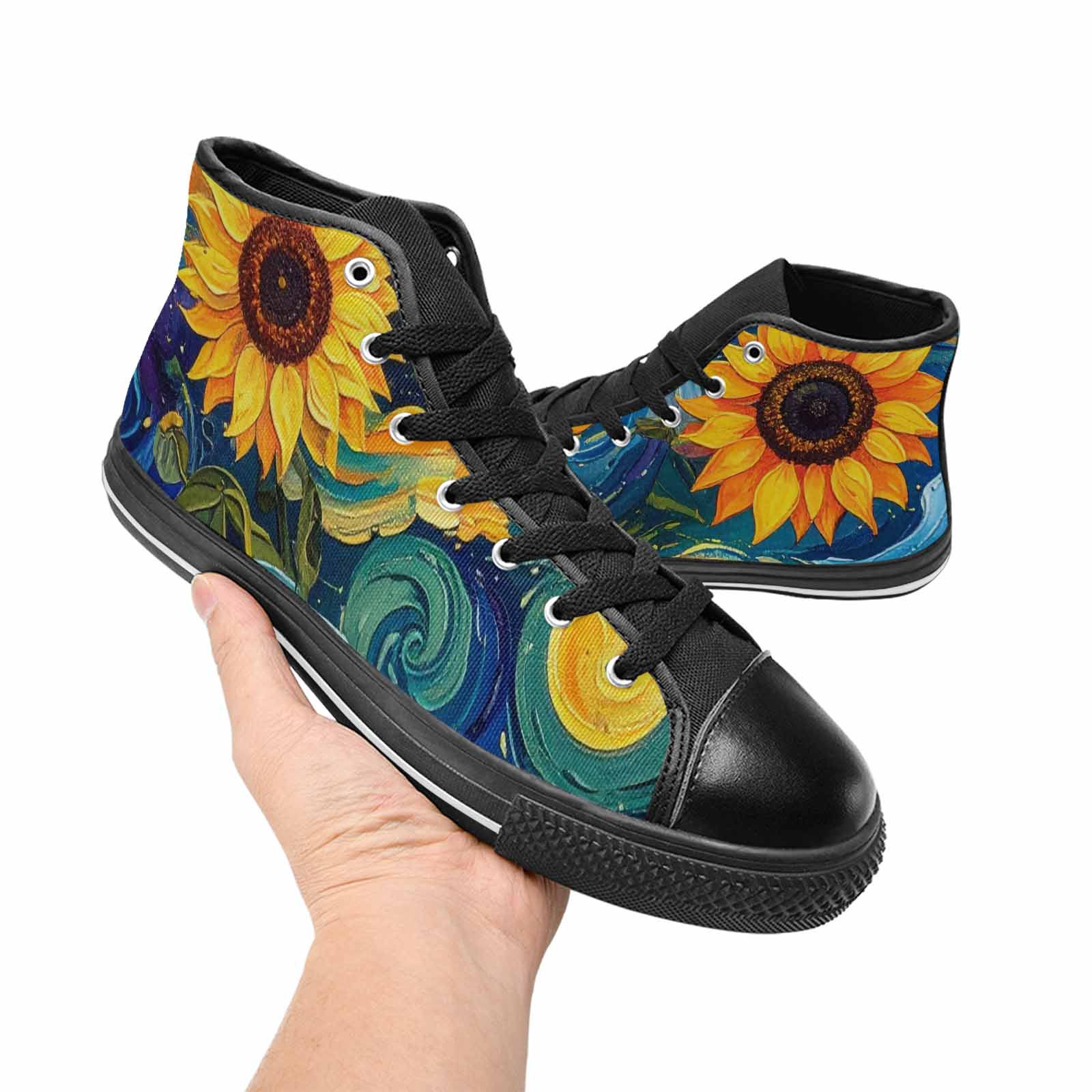 MEN'S Blend All Versions High Top Canvas Wallpaper Art Sneakers