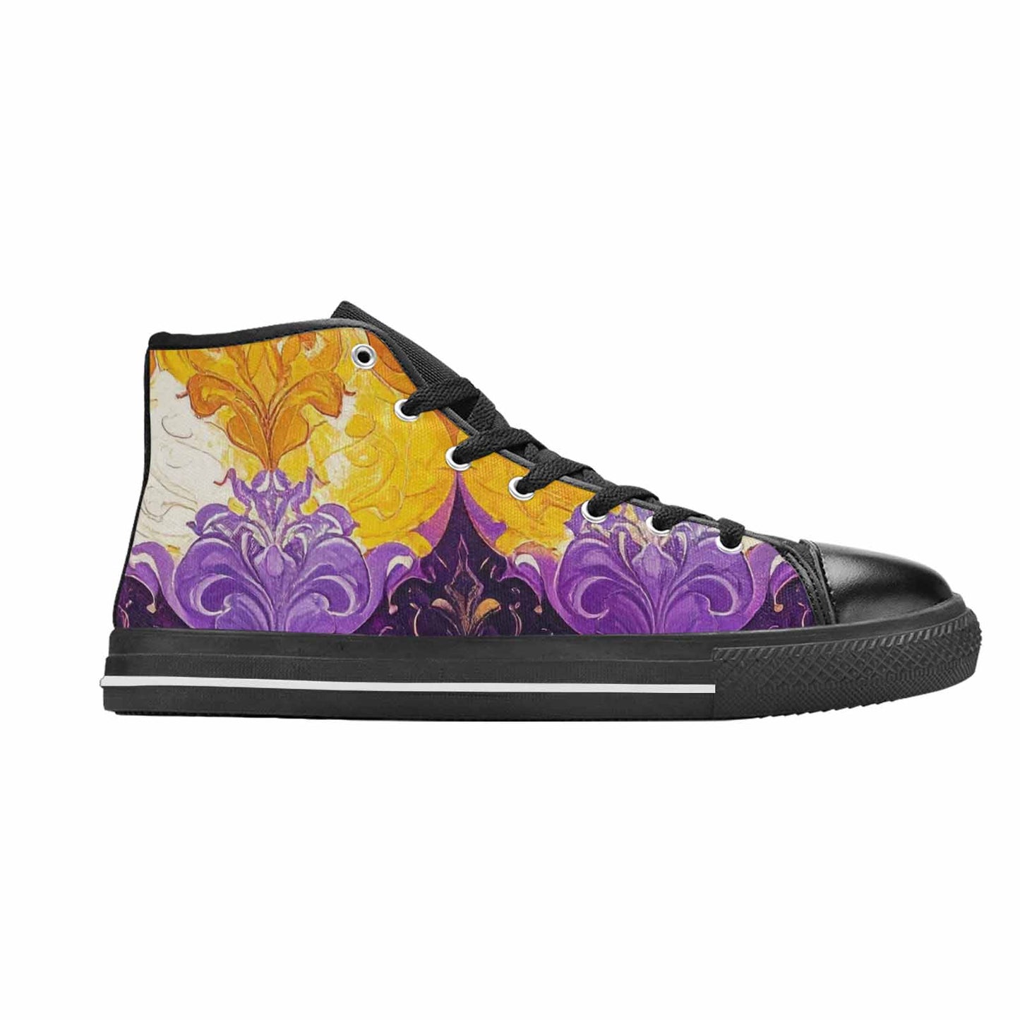 MEN'S Nonbinary Flag Color High Top Canvas Vivid Shoes