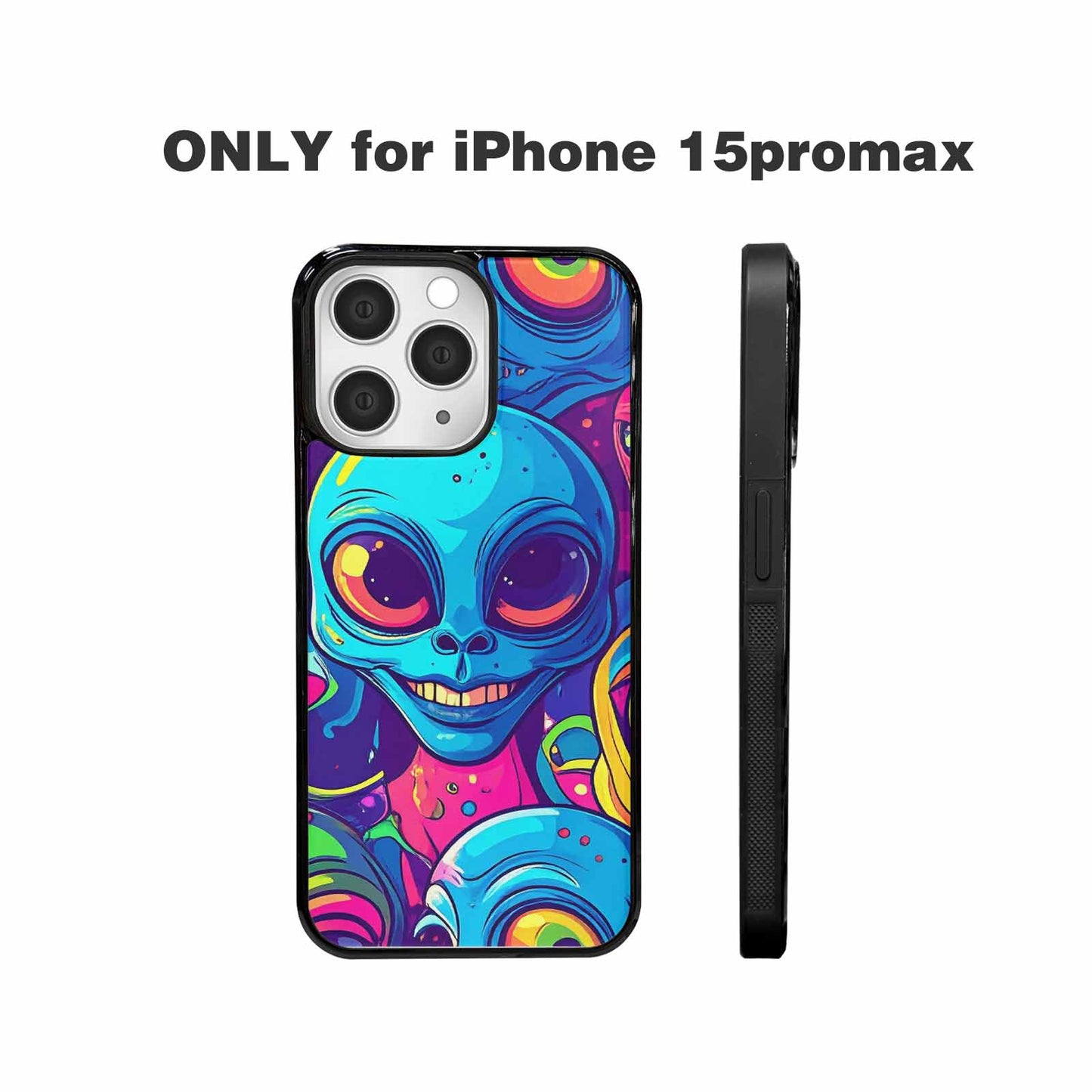iPhone 15 Pro Max Case — Alien Ufo Cartoon, Custom Made Phone Cover