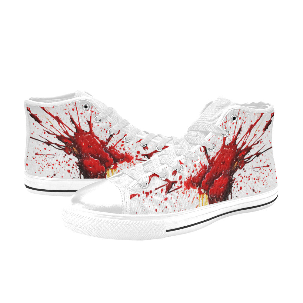 MEN'S Splatter Art Men’S High Top Canvas Cottagecore Custom Shoes