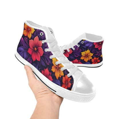 WOMEN'S Exotic Floral Weave High Top Canvas Y2K Shoes