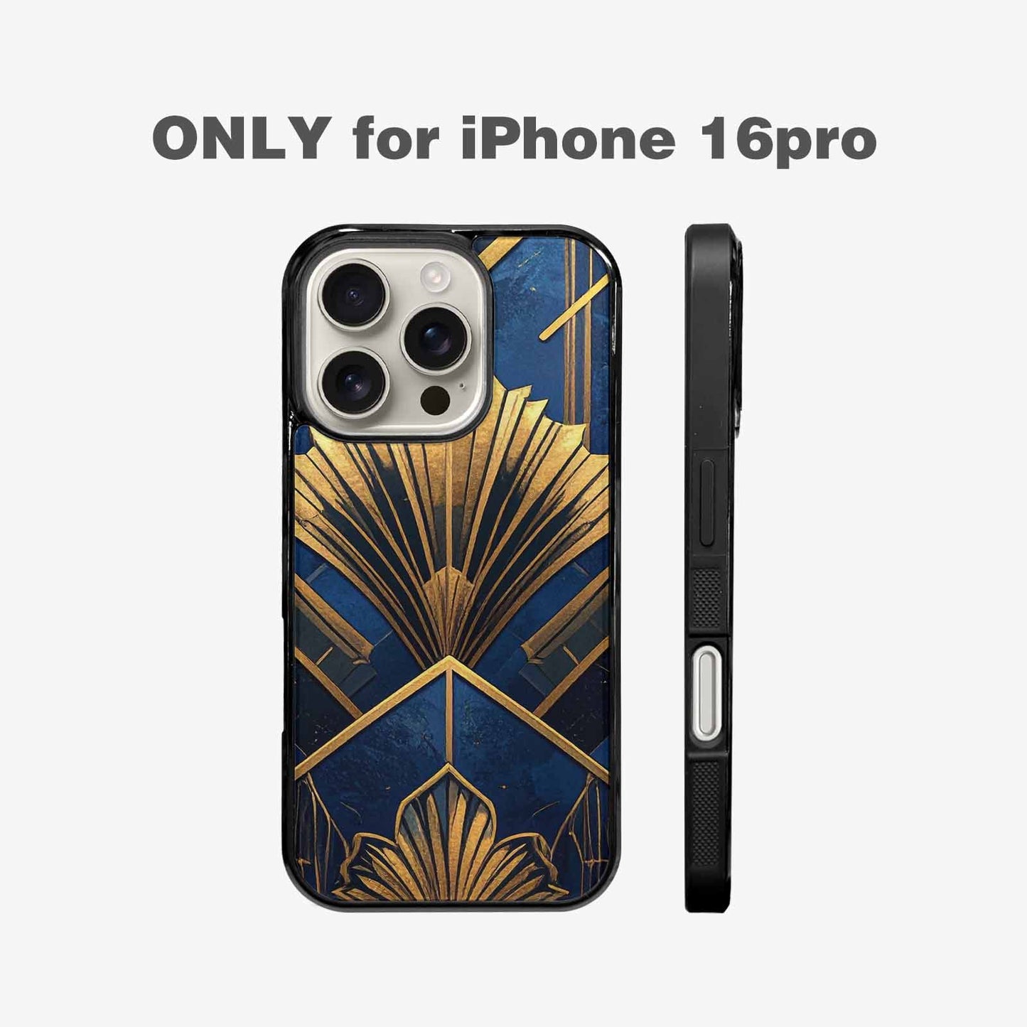 iPhone 16 Pro Case — Art Deco Illustration Pattern, Custom Art Phone Cover