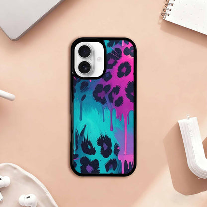 iPhone 17 Case — Leopard Melting Neon Animal Print, Custom Made Phone Cover