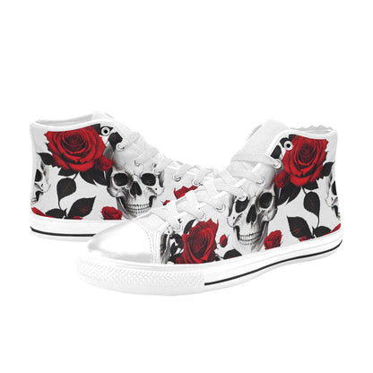 MEN'S Skulls Roses Deluxe 3 High Top Canvas Aesthetic Custom Shoes